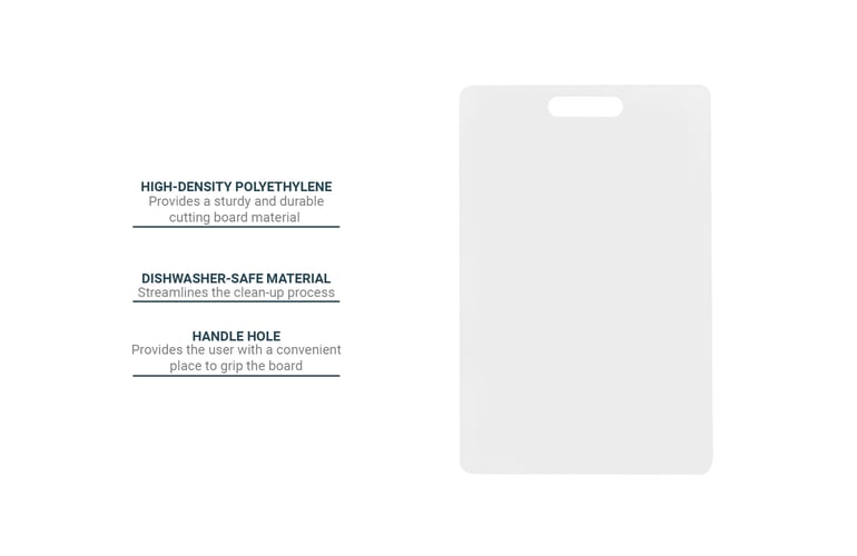 Thunder Group PLCB002 Cutting Board, 10" x 16" x 1/2", White