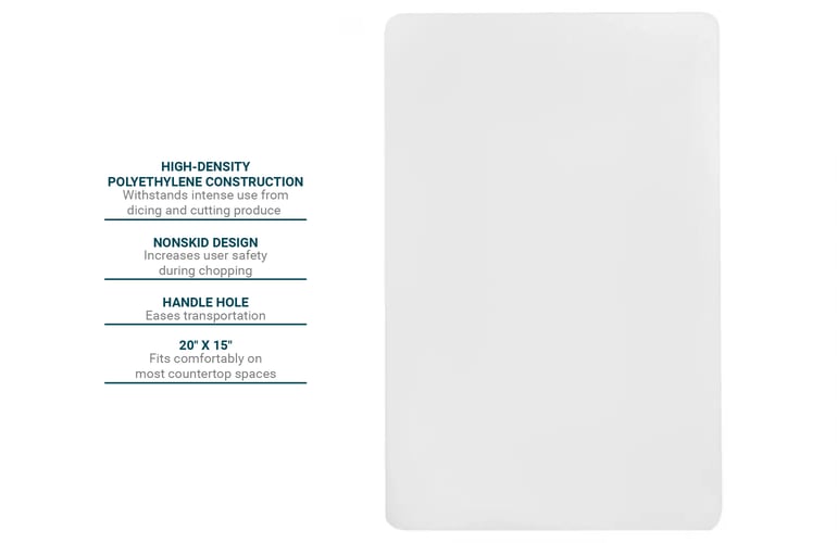 Thunder Group PLCB005 Cutting Board, 15" x 20" x 1/2", White