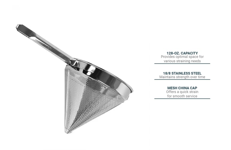 Thunder Group SLKCP110 10" Fine China Cap Strainer, Stainless