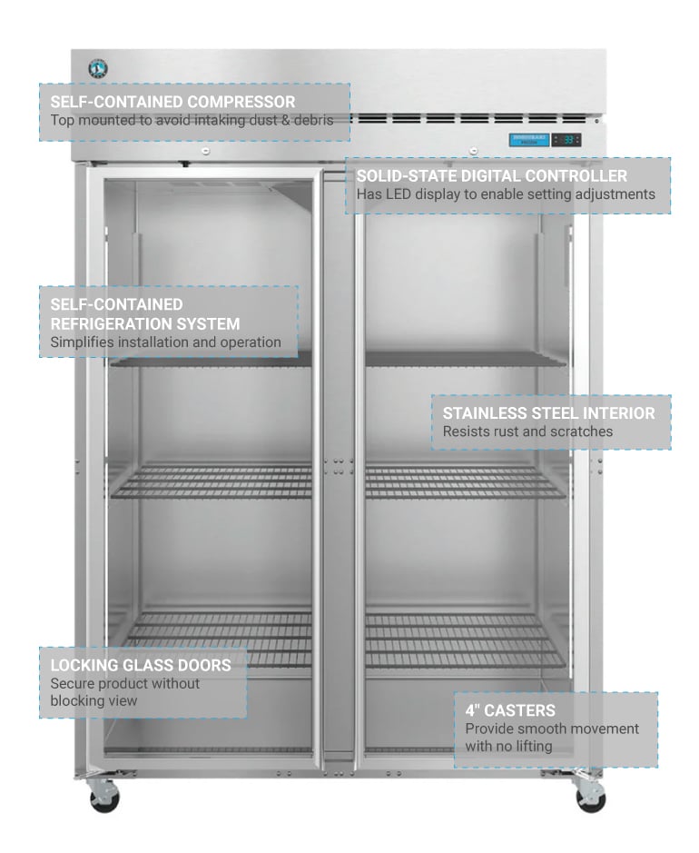 Hoshizaki F2AFG Steelheart 55" Two Section Reach In Freezer (2
