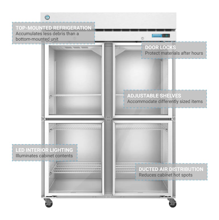 Hoshizaki F2AHG Steelheart 55" Two Section Reach In Freezer, (4) Glass