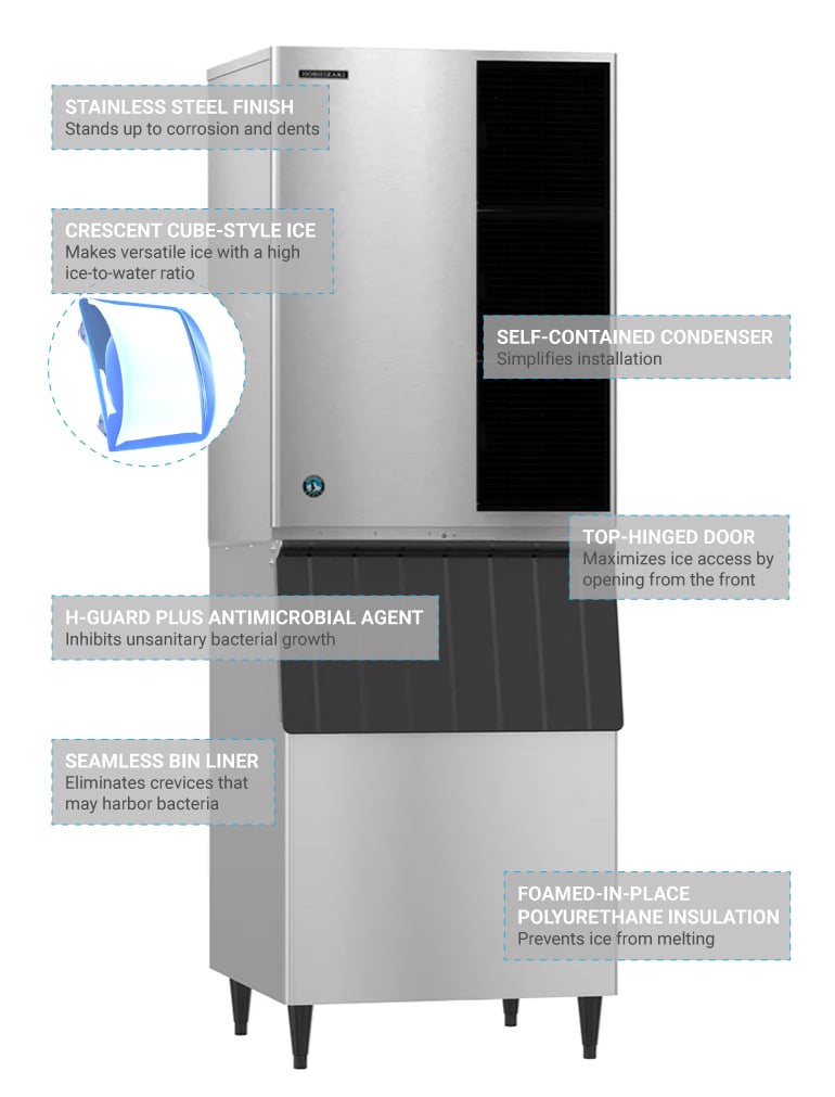 Hoshizaki KM-1340MWJ Water Cooled 208-230V 1323 lb Crescent Cube Ice  Machines