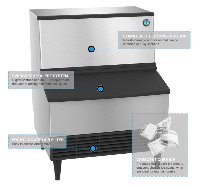 Hoshizaki KM-260BAH 263-lb/Day Crescent Cube Ice Maker w/ 80-lb