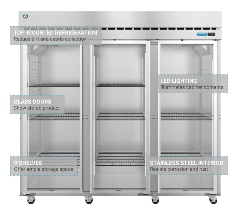 Hoshizaki F1A-FG, Freezer, Single Section Upright, Full Glass Door with Lock