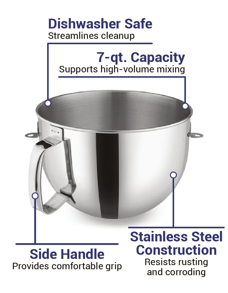 KitchenAid Stainless Steel 7-Quart Bowl-Lift Mixer Bowl KA7QBOWL