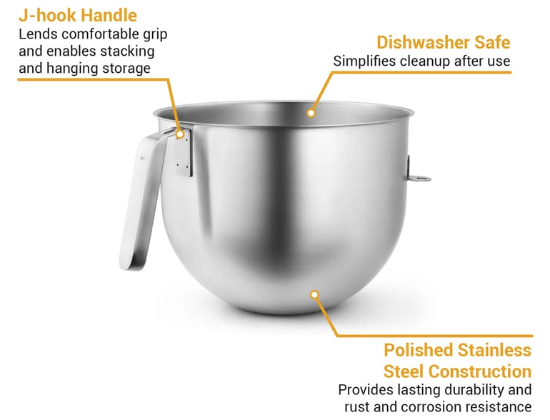 6 Quart Polished Stainless Steel Bowl for select KitchenAid® Bowl