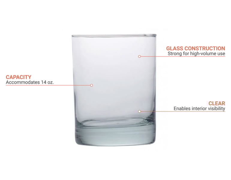 Arcoroc 14 Oz Aristocrat Double Old Fashioned Glass
