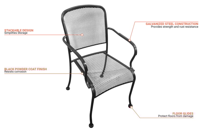 H&D Commercial Seating MC19A Features