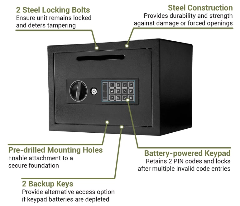 Barska AX11934 0.56 cu ft Compact Depository Safe w/ Keypad Lock