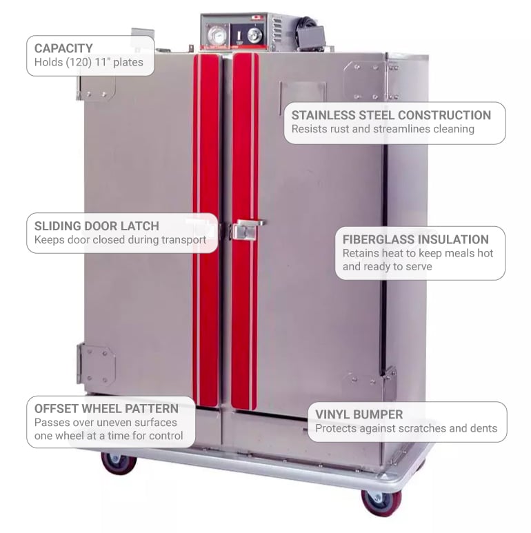 Carter Hoffmann BB1300 Heated Banquet Cart 120 Plate Capacity Stainless 120v