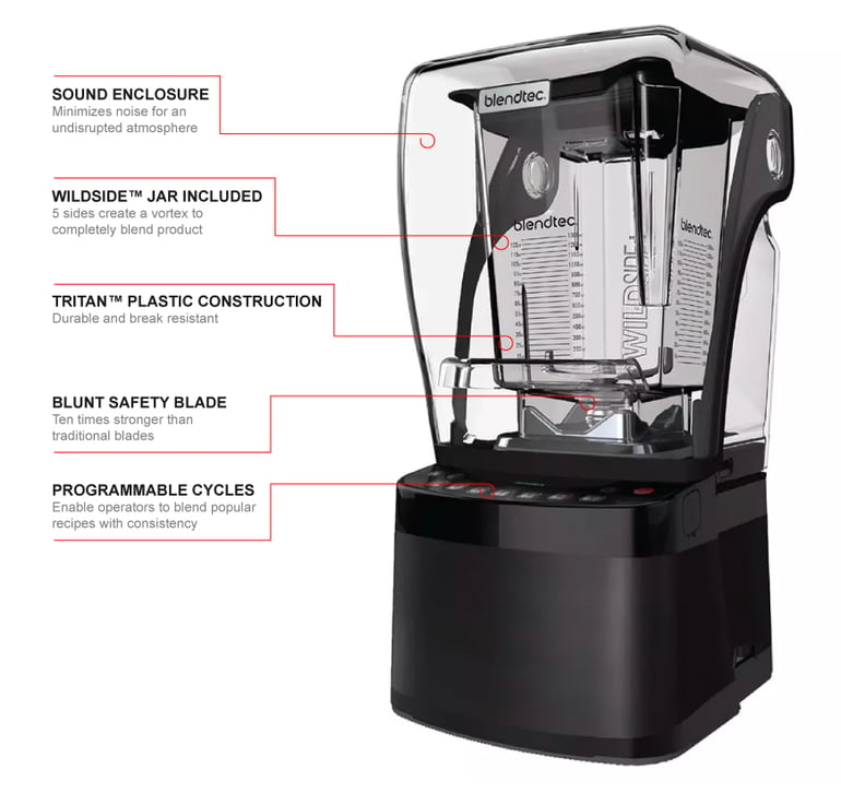 Blendtec Stealth 885 Blender with Sound Enclosure and 90 oz