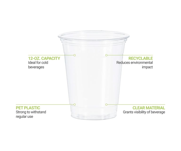  DART Solo Plastic Disposable Cups, clear, 4.2, TP12 :  Everything Else