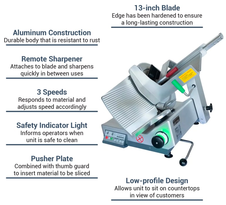 Bizerba GSP-V, Manual Safety Slicer, 0.94 inch Slice Thickness