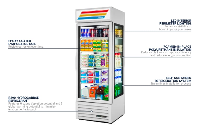 True Refrigeration GEM23HCTSL01WHLH Features