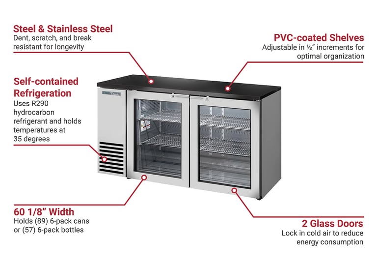 True Refrigeration TBB24GAL60GS Features