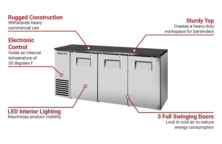 True Refrigeration TBB24GAL72S Features