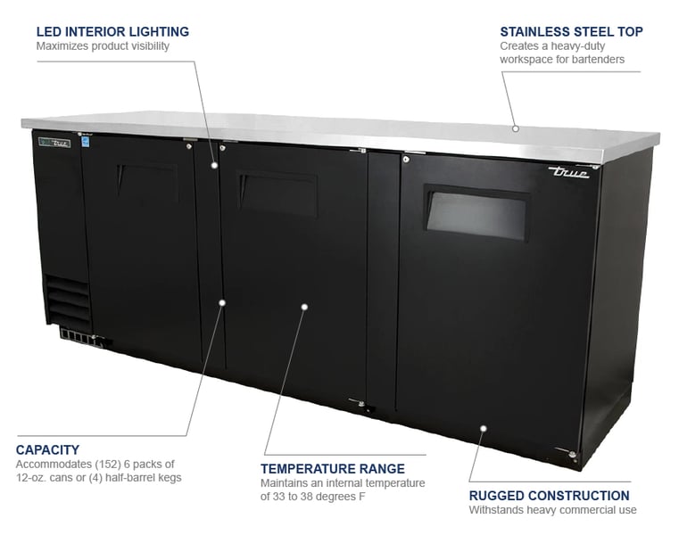 True back sales bar refrigerator
