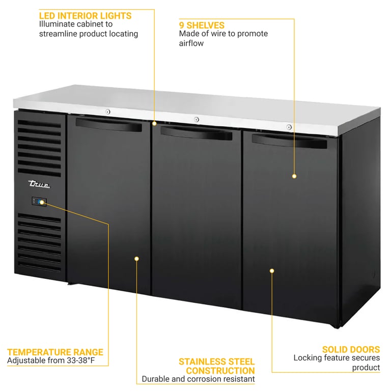 True back bar refrigerator sales