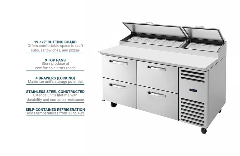 True Refrigeration TPPAT67D4HCSPEC3 Features