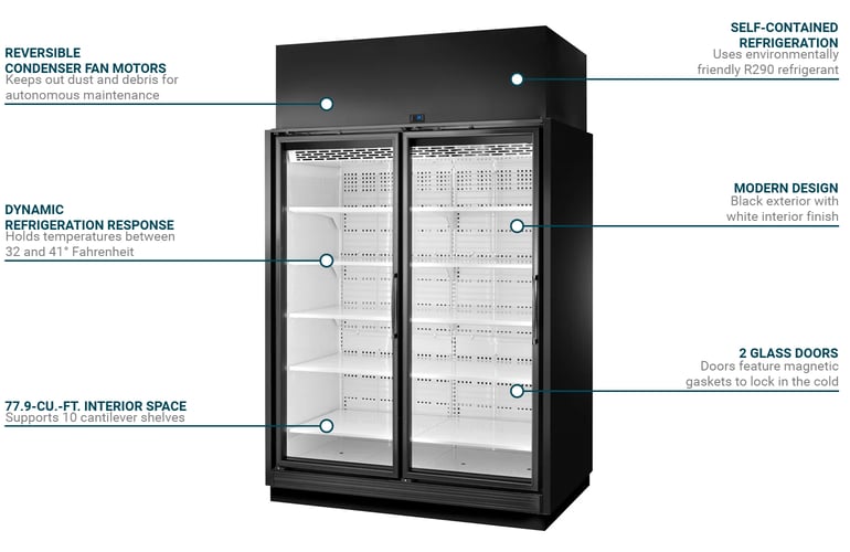True Refrigeration TRM2MBW1BLLYN4 Features
