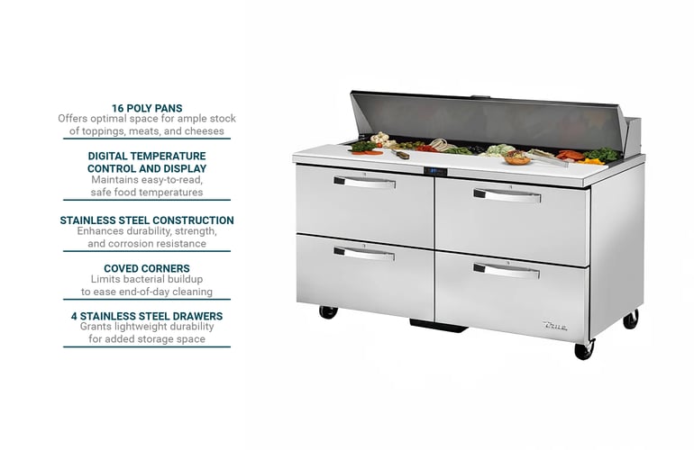 True Refrigeration TSSU6016D4HC3 Features