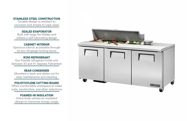 True Refrigeration TSSU7212HCSPEC3 Features