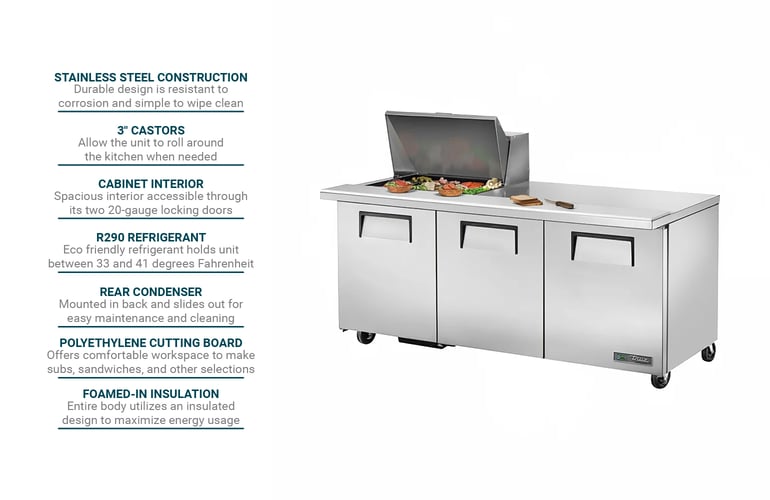 True Refrigeration TSSU7212MBADAHC3 Features