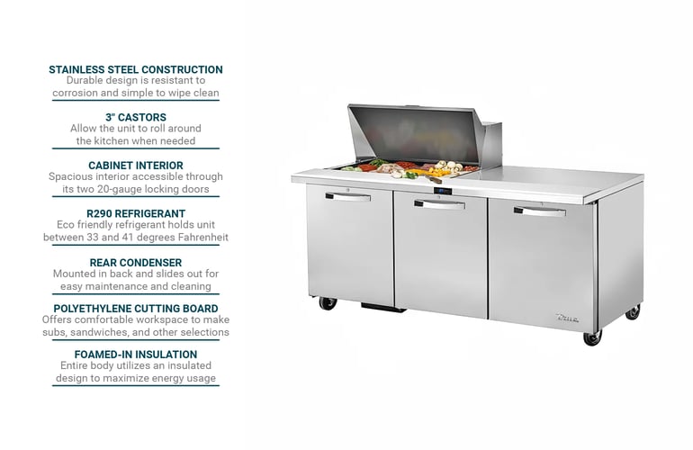 True Refrigeration TSSU7215MBADAHC3 Features