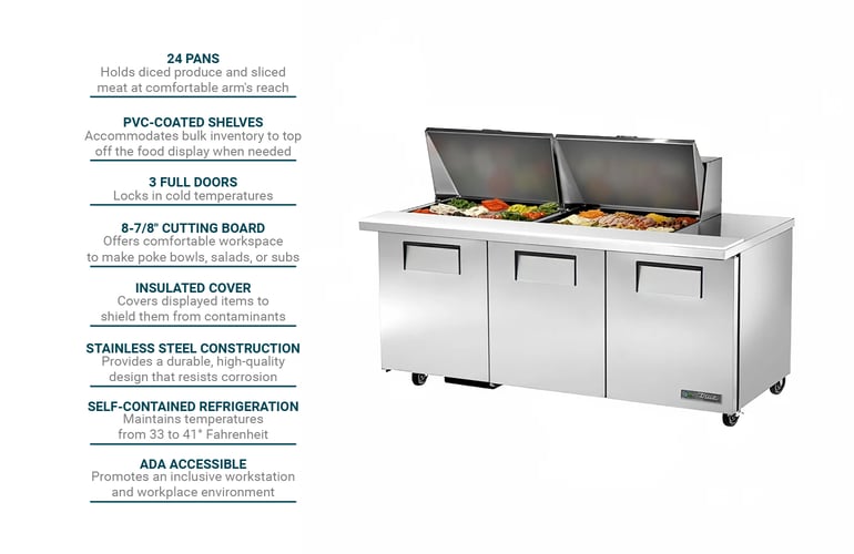 True Refrigeration TSSU7224MBSTADA3 Features