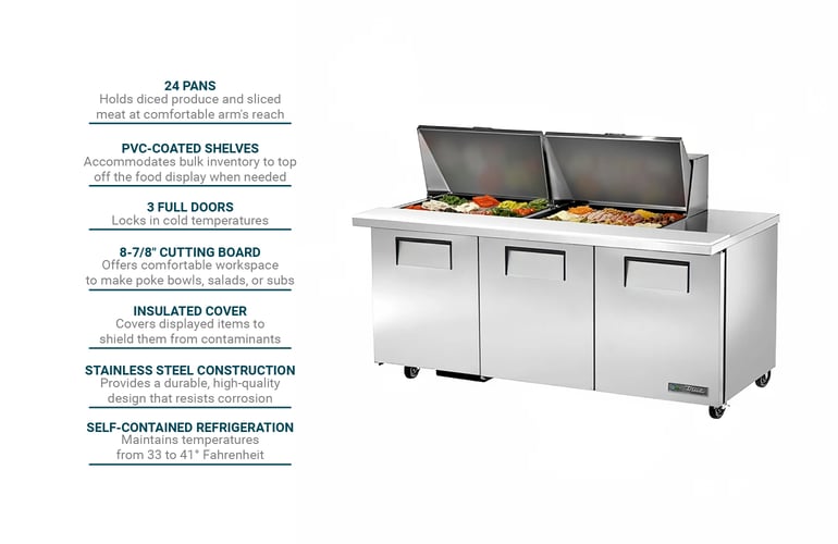 True Refrigeration TSSU7224MBSTHC3 Features