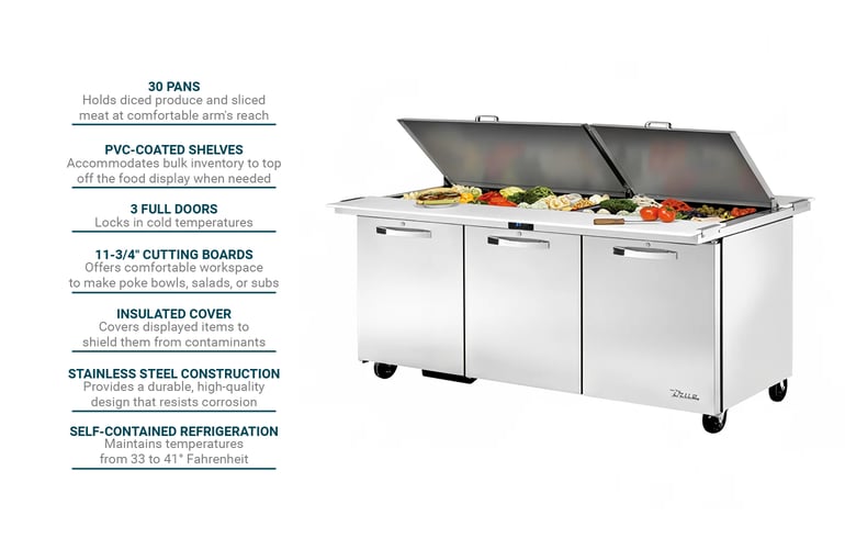 True Refrigeration TSSU7230MBDSST3 Features