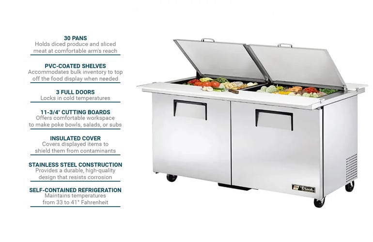 True Refrigeration TSSU7230MBDSSTA3 Features