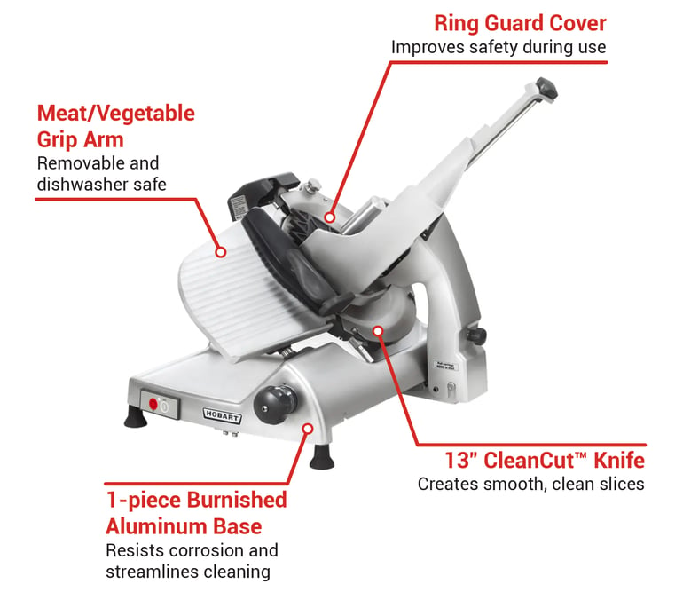 Hobart HS6N-1 Manual Meat Slicer with 13 Non-Removable Knife