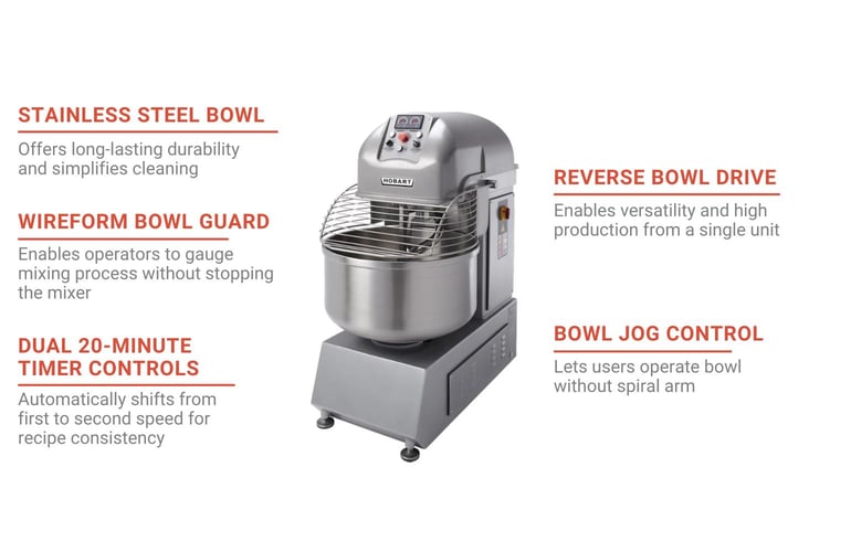 Hobart HSL3501 288 qt Spiral Mixer Floor Model, 208v/3ph