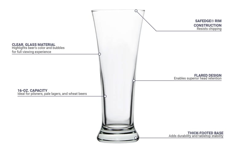 Beer Glass - 12 oz. Flare Pilsner Glass