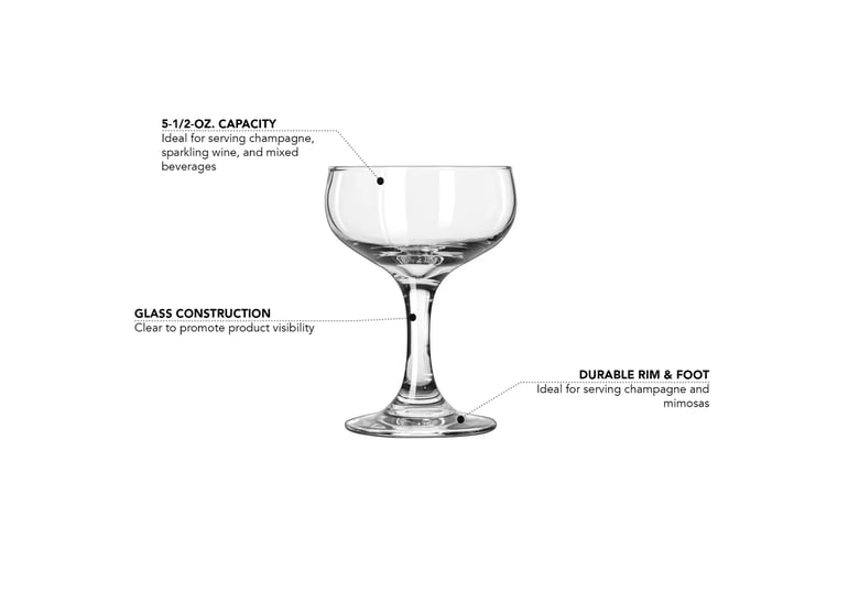 Libbey 3773 5 1/2 oz Embassy Champagne Coupe Glass - Safedge Rim & Foot  Guarantee