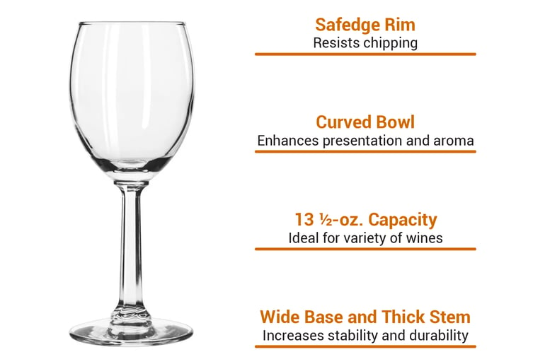 Libbey 8766 6 1/2 oz Napa Country Tall Wine Glass - Safedge Rim Guarantee