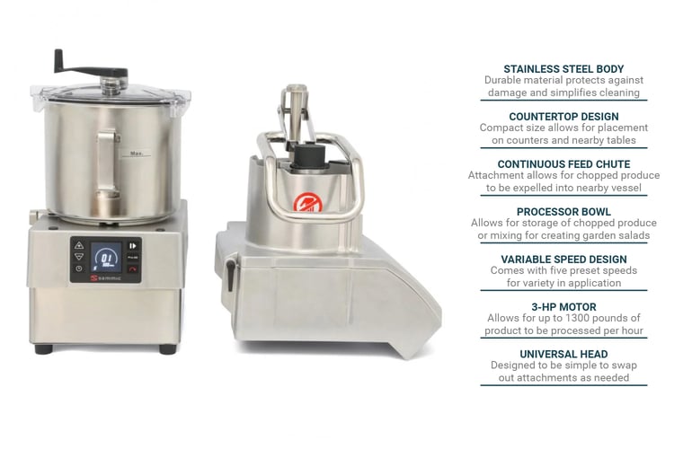 Sammic CK-48V Variable Speed Combination Food Processor w/ 8 1/2 qt ...