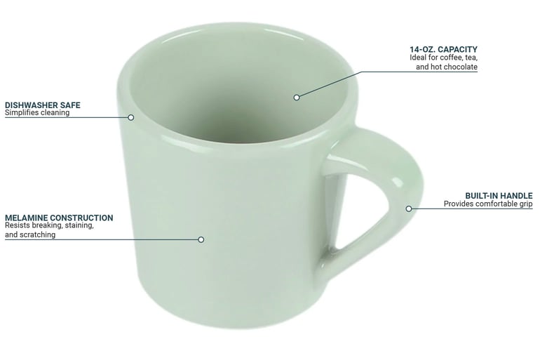 8 cup cafeteria フォートナム&メイソン GET 8 oz Plastic Coffee Mug, Black (TM-1308-BK)