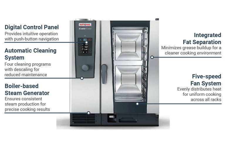 Rational ICC 10-HALF E 480V 3 PH Half Size Combi Oven - Boiler Based ...