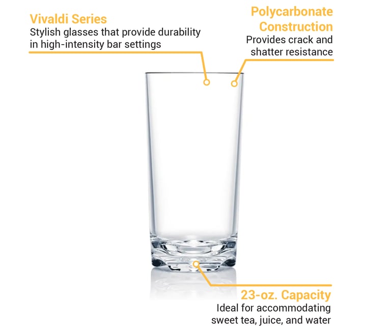 Strahl 23 oz Vivaldi Cooler Glass, Plastic, Clear (N100043)