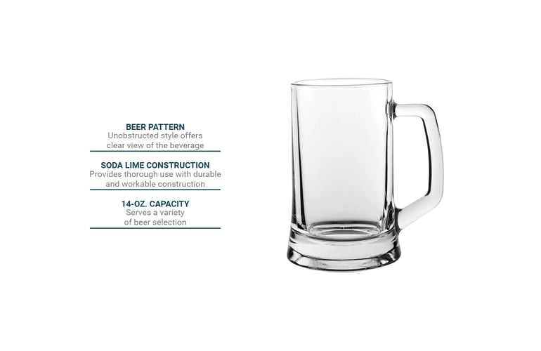 Steelite P55299 14 oz Pasabahce Beer Mug