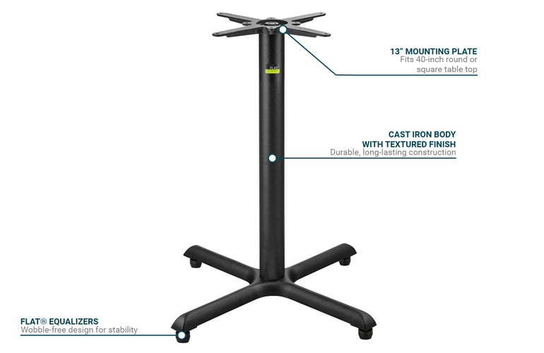 Flat Tech CT2087 34 3/4"H Counter Height Table Base for 40" Round