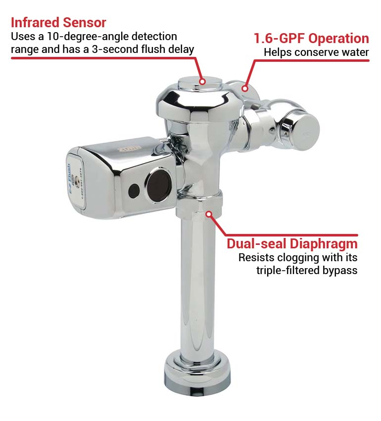 Zurn Industries ZER6000AVCPM Automatic Sensor Flush Valve for Water