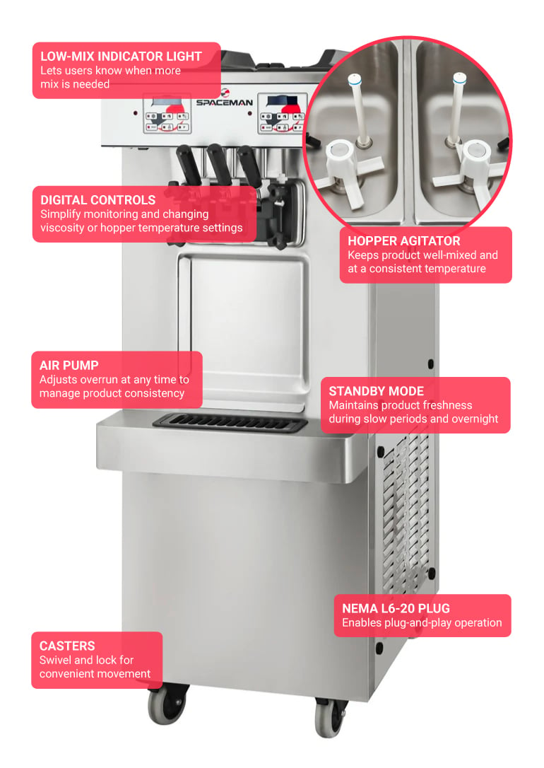 Spaceman 6250AH Frozen Yogurt Soft Serve Ice Cream Machine