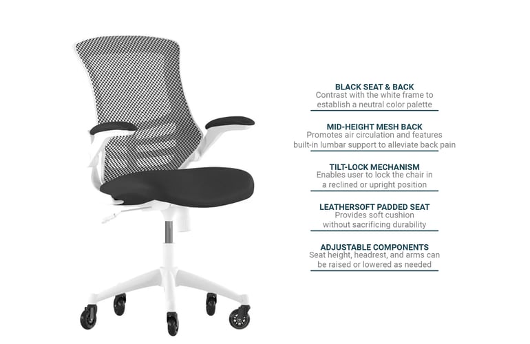 Flash Furniture BLX5MWHBKRLBGG Features