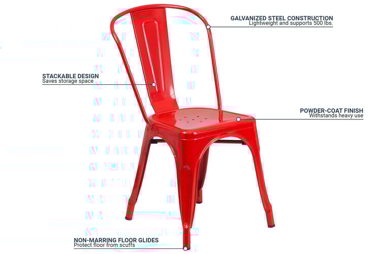 Flash Furniture CH31230REDGG Features