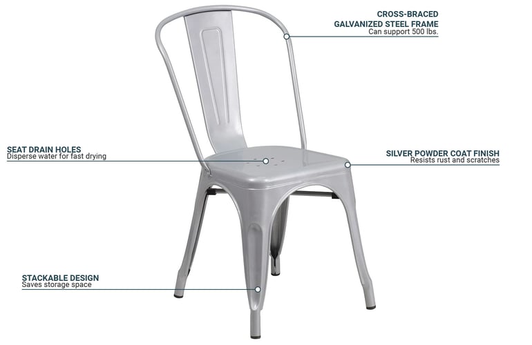 Flash Furniture CH31230SILGG Features
