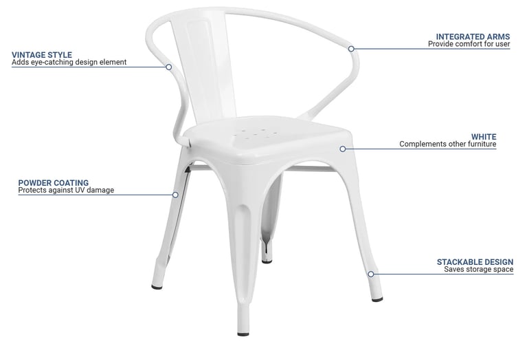 Flash Furniture CH31270WH Features