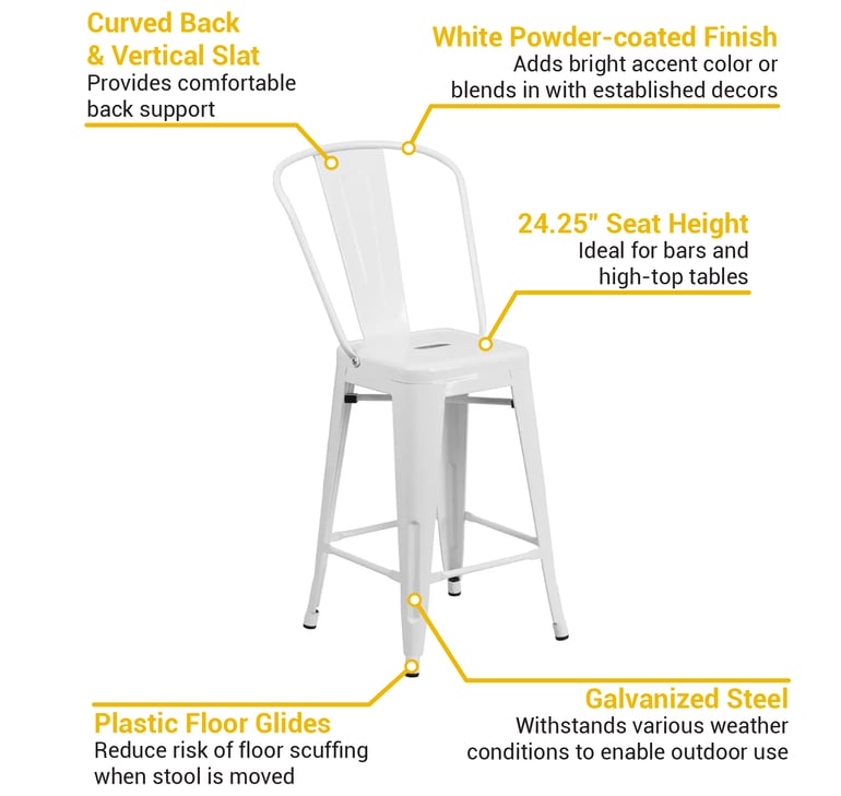 Flash Furniture CH3132024GBWH Features